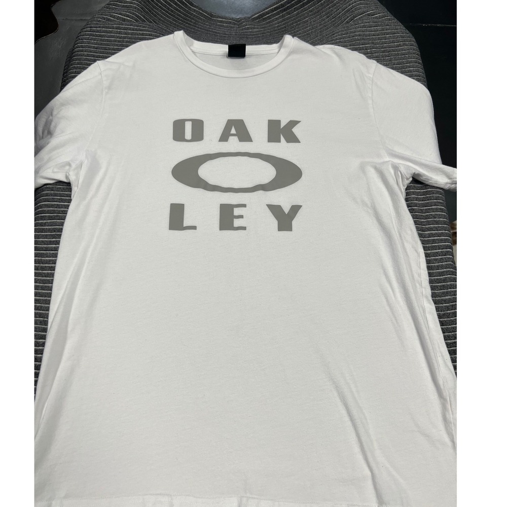 Oakley Mens Graphic Logo T-Shirt‎ White Regular Fit XL Short Sleeve Crewneck